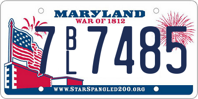 MD license plate 7BL7485