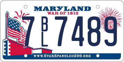 MD license plate 7BL7489