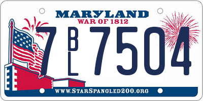 MD license plate 7BL7504