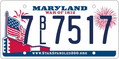 MD license plate 7BL7517