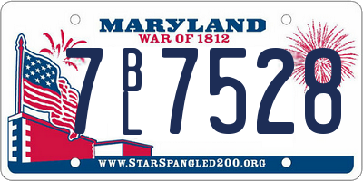 MD license plate 7BL7528