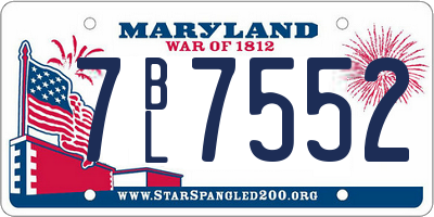MD license plate 7BL7552