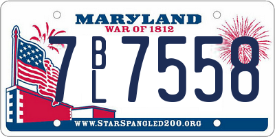 MD license plate 7BL7558