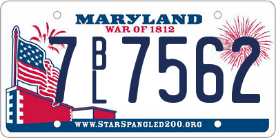 MD license plate 7BL7562