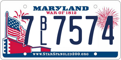 MD license plate 7BL7574