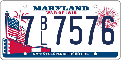 MD license plate 7BL7576