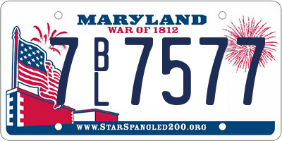 MD license plate 7BL7577