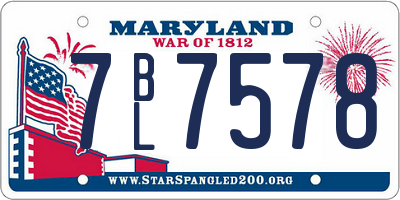 MD license plate 7BL7578