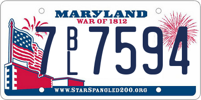MD license plate 7BL7594