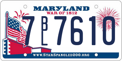 MD license plate 7BL7610