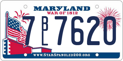 MD license plate 7BL7620
