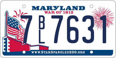 MD license plate 7BL7631