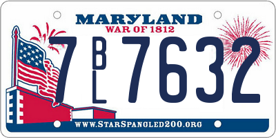 MD license plate 7BL7632