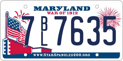 MD license plate 7BL7635