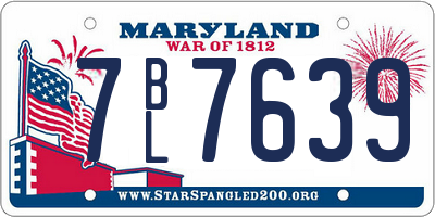 MD license plate 7BL7639