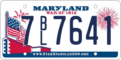MD license plate 7BL7641
