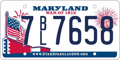 MD license plate 7BL7658