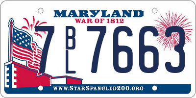 MD license plate 7BL7663