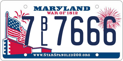 MD license plate 7BL7666
