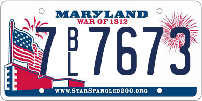 MD license plate 7BL7673