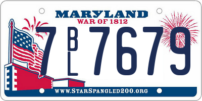 MD license plate 7BL7679