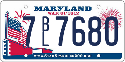 MD license plate 7BL7680