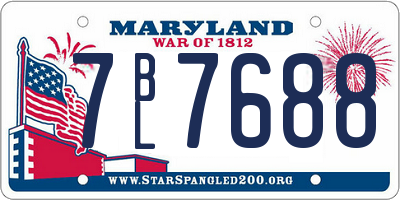 MD license plate 7BL7688