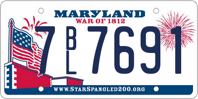 MD license plate 7BL7691