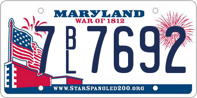 MD license plate 7BL7692