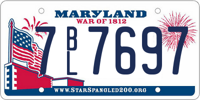 MD license plate 7BL7697