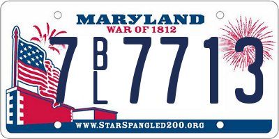 MD license plate 7BL7713