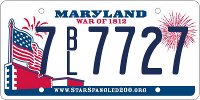MD license plate 7BL7727