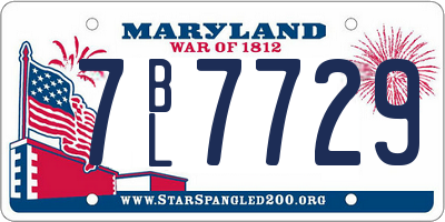 MD license plate 7BL7729