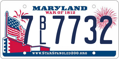 MD license plate 7BL7732