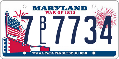 MD license plate 7BL7734