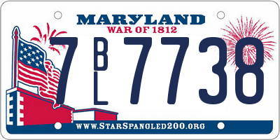MD license plate 7BL7738