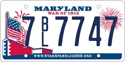 MD license plate 7BL7747