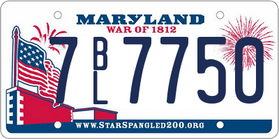 MD license plate 7BL7750