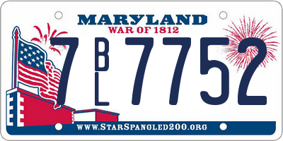 MD license plate 7BL7752
