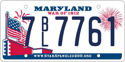 MD license plate 7BL7761