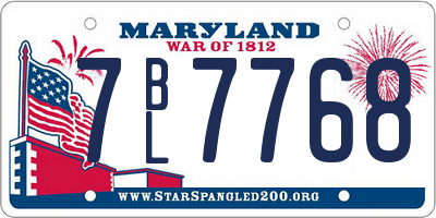 MD license plate 7BL7768