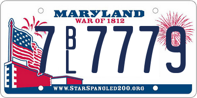 MD license plate 7BL7779