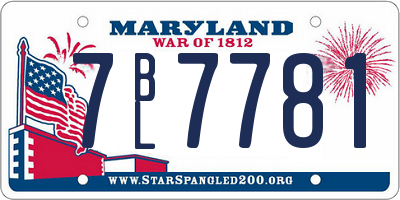 MD license plate 7BL7781