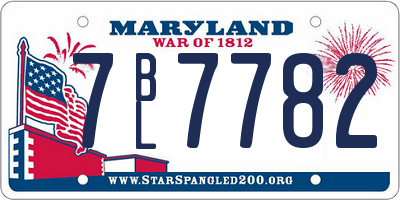 MD license plate 7BL7782
