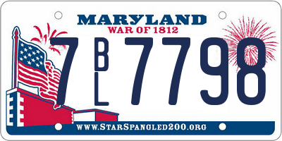 MD license plate 7BL7798