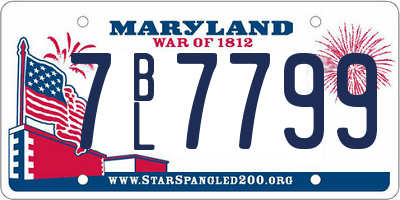 MD license plate 7BL7799
