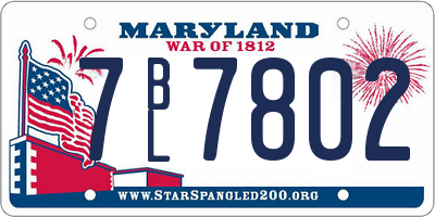 MD license plate 7BL7802