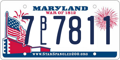MD license plate 7BL7811