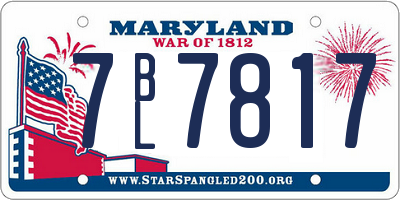 MD license plate 7BL7817