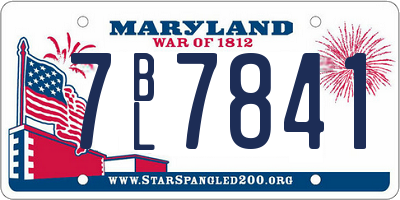 MD license plate 7BL7841